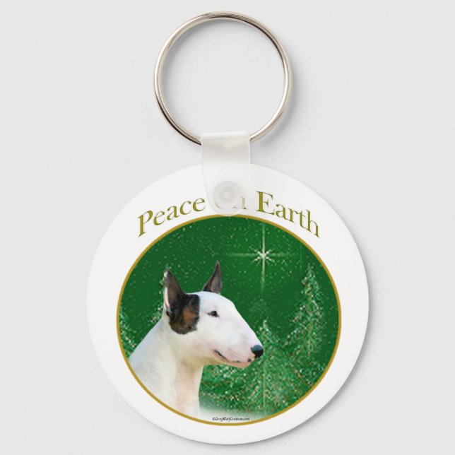 Chaveiro Miniatura Bull Terrier Peace (Frente)