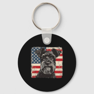 Chaveiro Miniatura Cachorro Schnauzer Patriótico 4º Do Pres