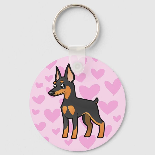 Chaveiro Miniatura Pinscher / Manchester Terrier Love (Frente)