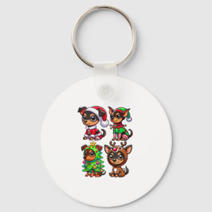 Chaveiro Miniatura Pinscher Papais noeis De Árvore De Natal