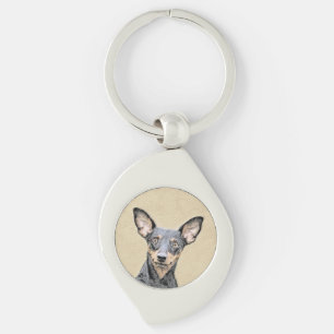 Chaveiro Miniatura Pinscher Pintando Bela Arte Original de 