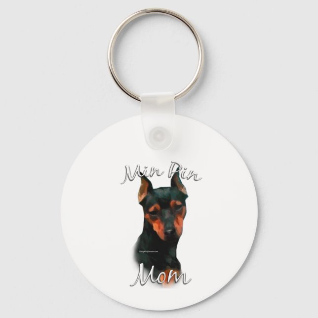 Chaveiro Miniatura Pinscher (preto) Mãe 2 (Frente)