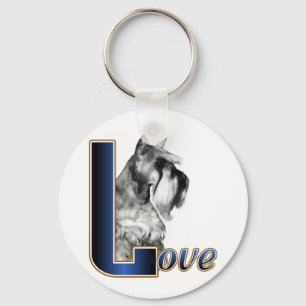 Chaveiro Miniatura Schnauzer LOVE