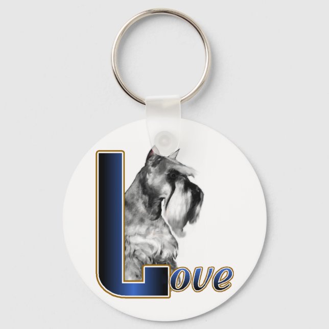 Chaveiro Miniatura Schnauzer LOVE (Frente)