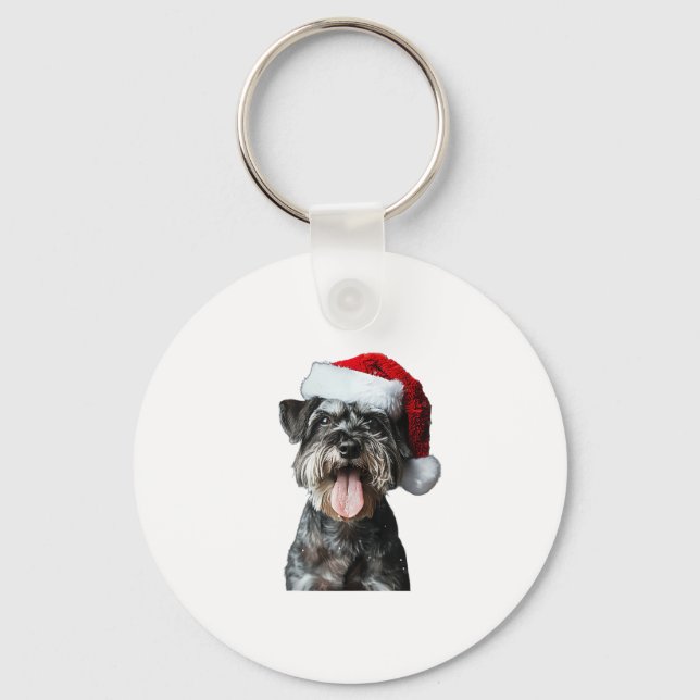 Chaveiro Miniatura Schnauzer Natal (Frente)