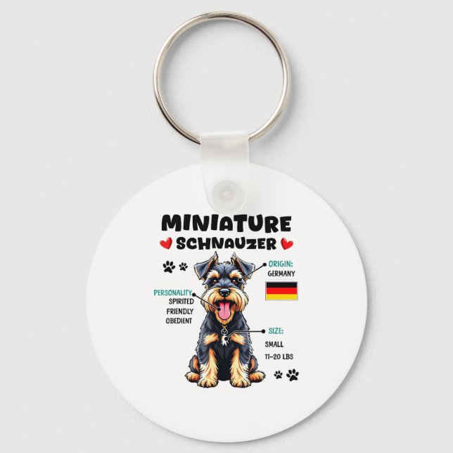 Chaveiro Miniature Schnauzer Owner Funny Mini Schnauzer Lov (Frente)