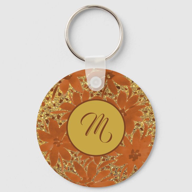 Chaveiro Minigráfico Dourado Elegante Feminino (Frente)