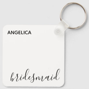 Chaveiro Mínima Moderna Tipografia Casada Bridesmaid Gift