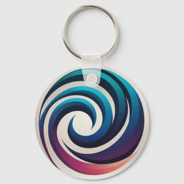 Chaveiro Minimal Abstract Color Spiral Circle Design (Frente)