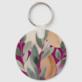 Chaveiro Minimal Botanical Leaf Pattern