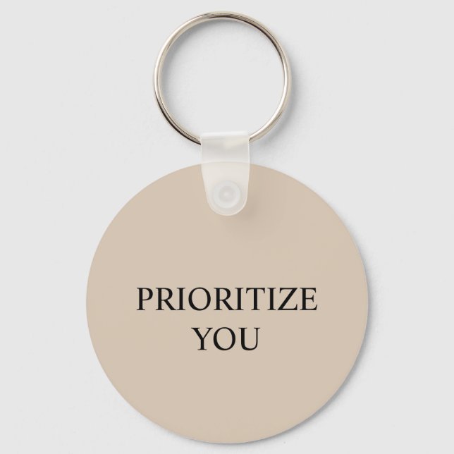 Chaveiro Minimal Prioritize You Quote Beige (Frente)