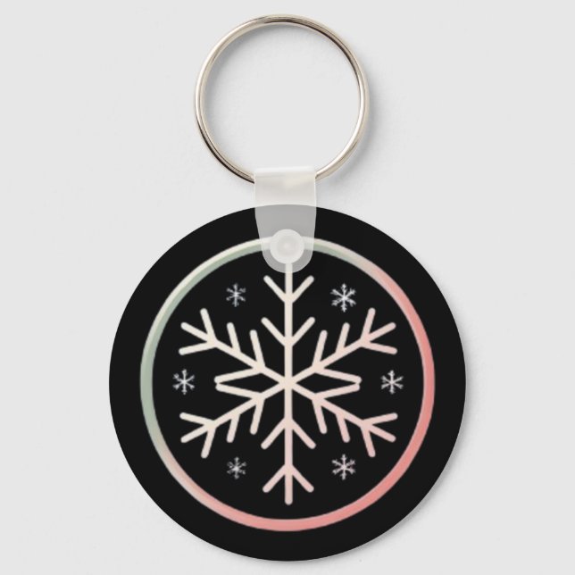 Chaveiro Minimal Snowflake Icon –  Winter Holiday design  (Frente)