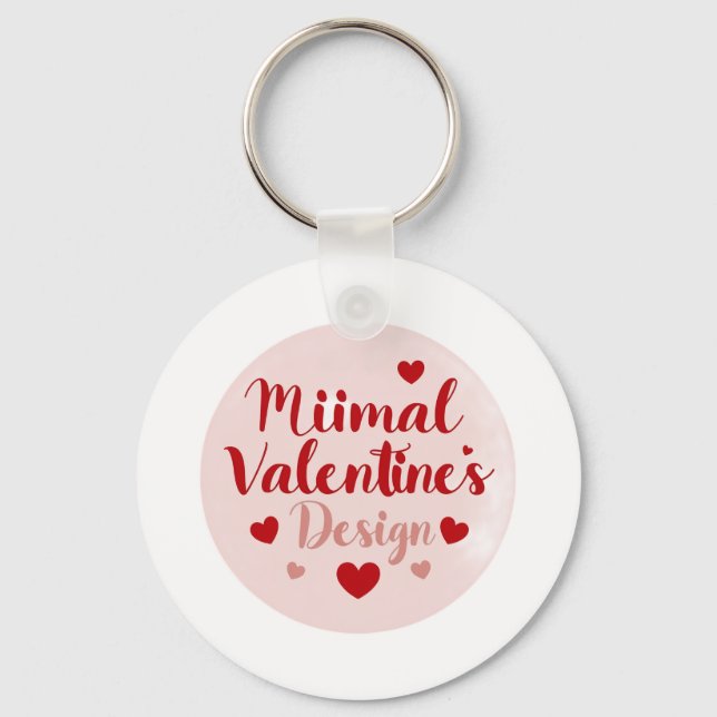 Chaveiro Minimal Valentine’s Day Love Typography Design | R (Frente)