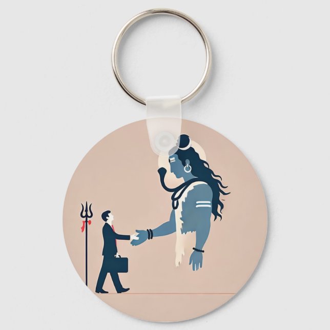 Chaveiro minimalism image of an ordinary person greeting go (Frente)