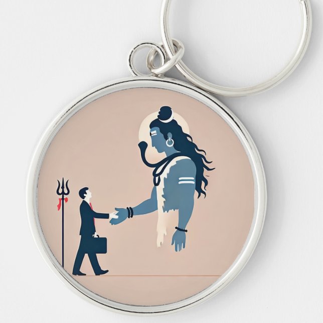 Chaveiro minimalism image of an ordinary person greeting go (Frente)