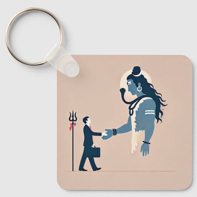 Chaveiro minimalism image of an ordinary person greeting go (Frente)