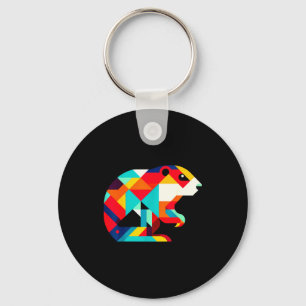 Chaveiro Minimalismo Geométrico Ilustração Moderna Marmota