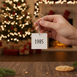 Chaveiro Minimalist 1985 Birthday Year Acrylic Keychain