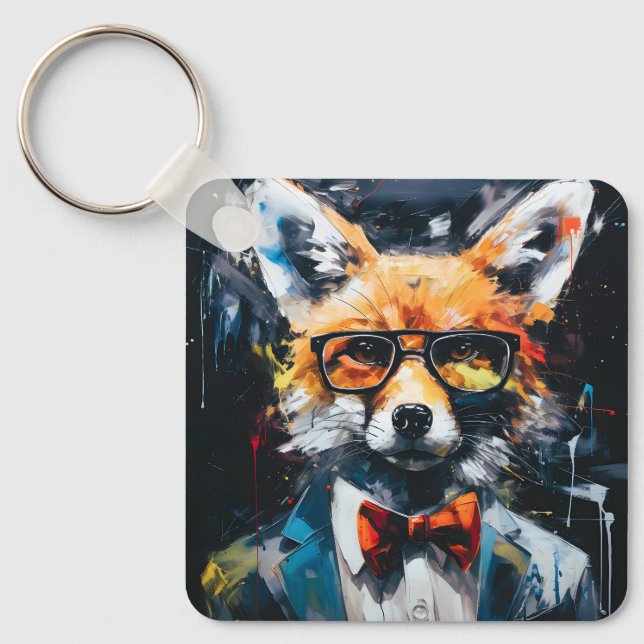 Chaveiro Minimalist Abstract Suited Fox (Frente)