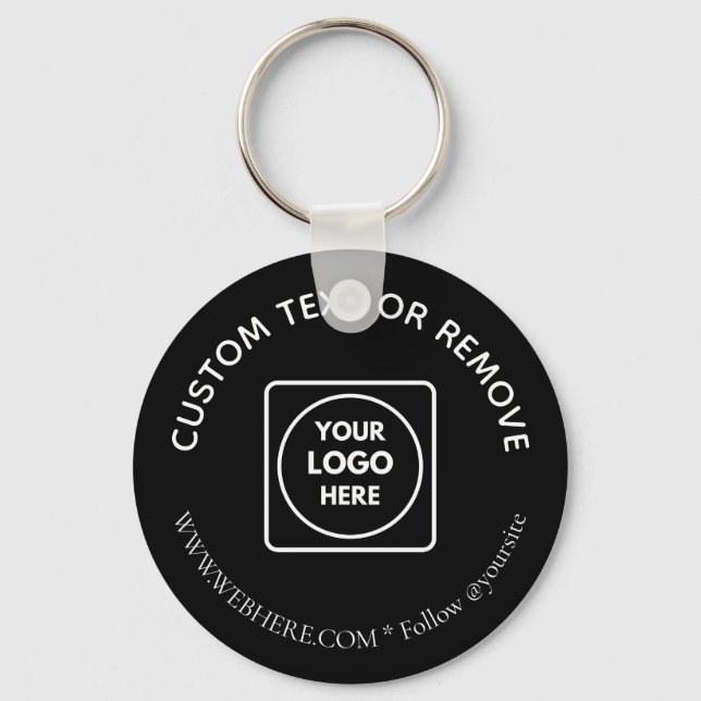Chaveiro Minimalist Black White Corporate Logo Keychains (Frente)