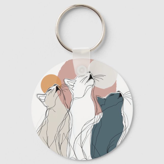 Chaveiro Minimalist Daisy Flowers Metal Keychain (Frente)