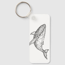Chaveiro Minimalist Geometric Whale Keychain
