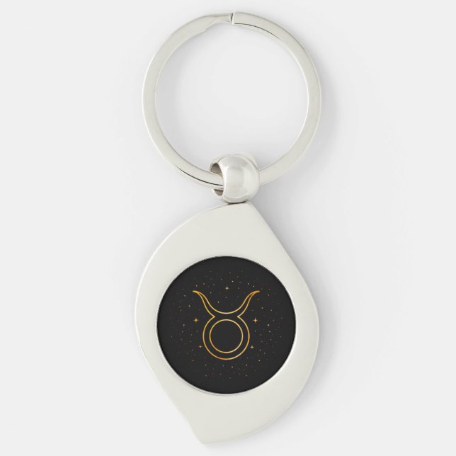 Chaveiro Minimalist Gold Taurus Zodiac Keychain Gift (Frente)