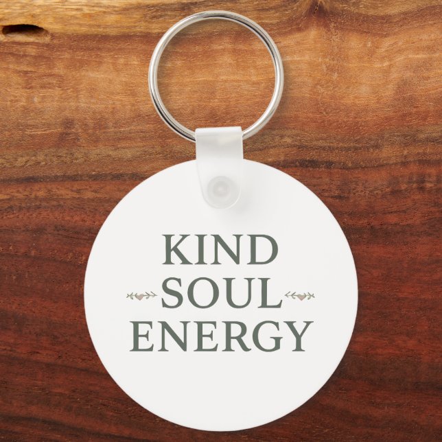 Chaveiro Minimalist "Kind Soul Energy" Typography (Frente)