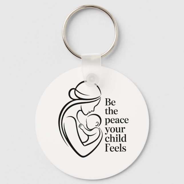Chaveiro Minimalist Mother Baby Line Art Quote (Frente)