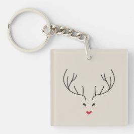 Chaveiro minimalist reindeer face