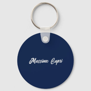 Chaveiro Minimalista Azul Escuro Elegante Nome Próprio Text