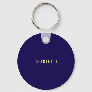 Chaveiro Minimalista Clássico Nome Azul Profissional