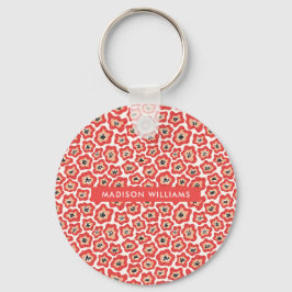 Chaveiro minimalista moderno de flores monogramas