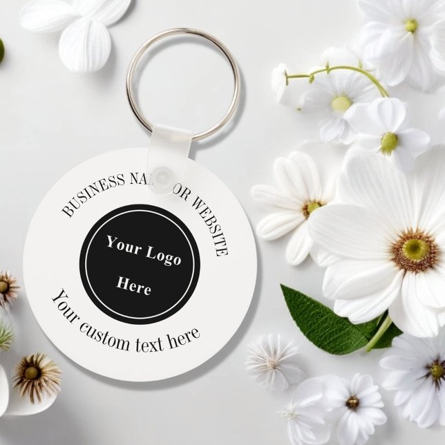 Chaveiro Mínimo de logotipo de empresaSimples White Profess (Criador carregado)