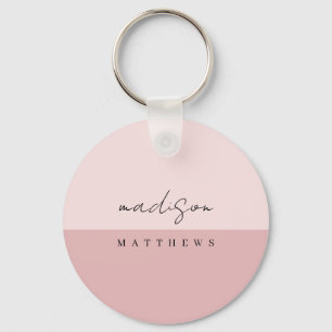 Chaveiro Mínimo rosa-rosado com na moda cinza