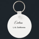 Chaveiro Mínimo simples adicione seu nome custo local<br><div class="desc">Design</div>