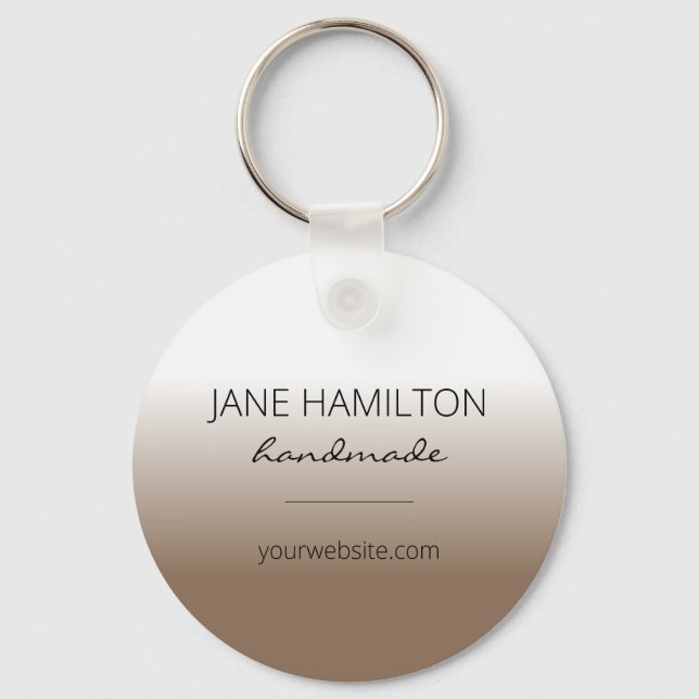 Chaveiro mínimo simples do logotipo marrom (Frente)