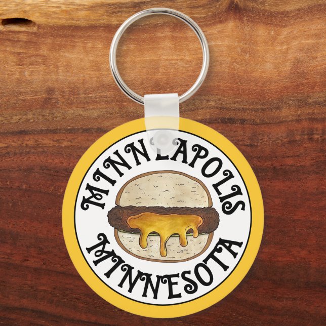 Chaveiro Minneapolis Minnesota MN Juicy Lucy Cheese Burger (Verso)