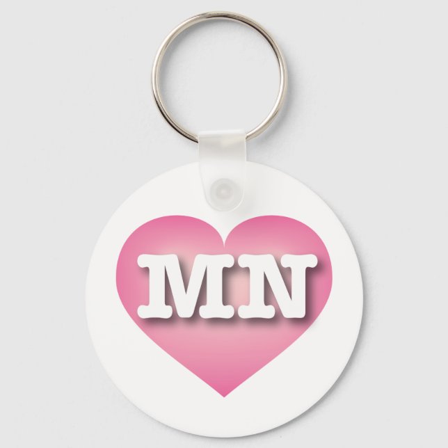 Chaveiro Minnesota Pink Fade Heart - Eu amo MN (Frente)