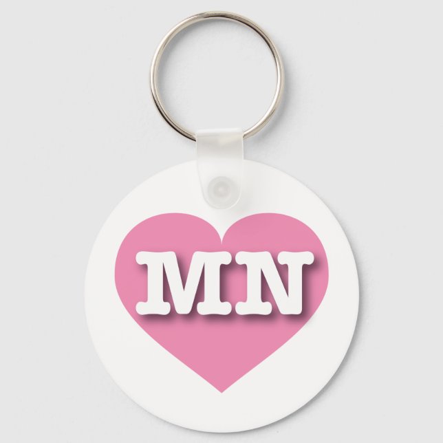 Chaveiro Minnesota Pink Heart - Eu amo MN (Frente)