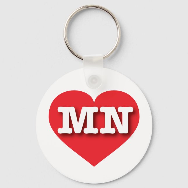 Chaveiro Minnesota Red Heart - Eu amo MN (Frente)