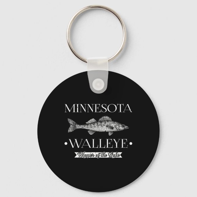 Chaveiro Minnesota Walleye Midwest Fisheries Pescador Angle (Frente)