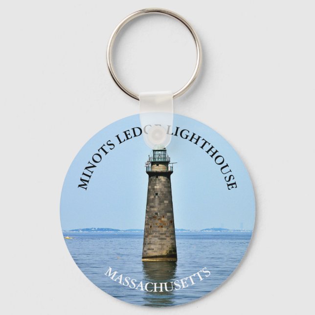 Chaveiro Minots Ledge Lighthouse Massachusetts Keyring (Frente)