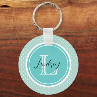 Chaveiro Mint Bolinhas Pequenas com Monograma Personalizado