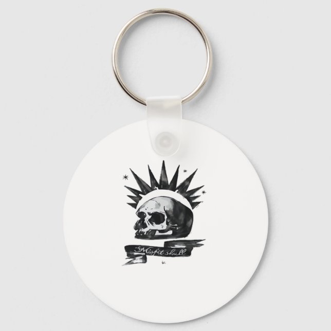 Chaveiro Misfit Skull Creative Character Art Style Keychain (Frente)
