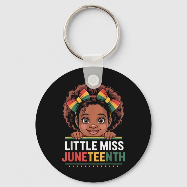 Chaveiro Miss Juneteenth Freedom Black American African Gir (Frente)