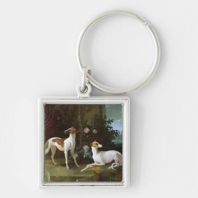 Chaveiro Misse e Turlu, dois galgos de Louis XV (Frente)