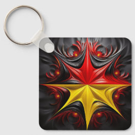 Chaveiro Mistura de Mandelbrot Fractal com a bandeira alemã