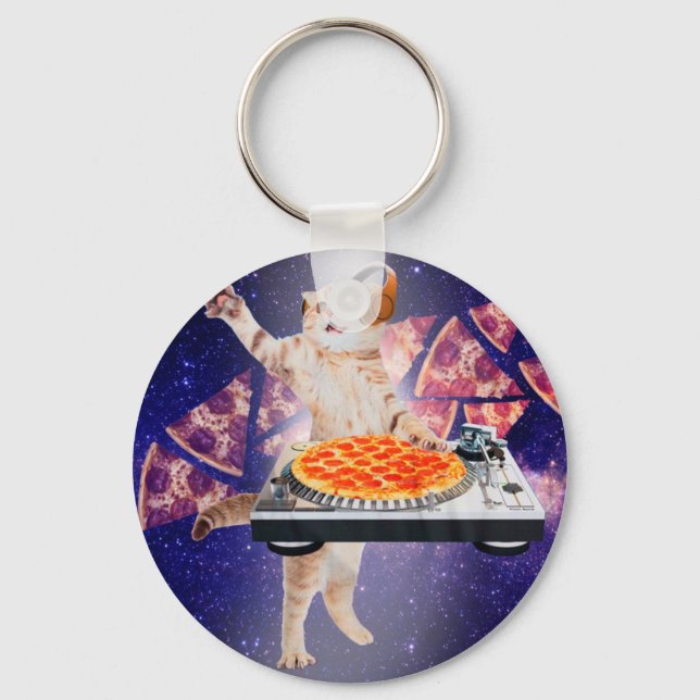 Chaveiro Misturador de Gato de DJ (Frente)