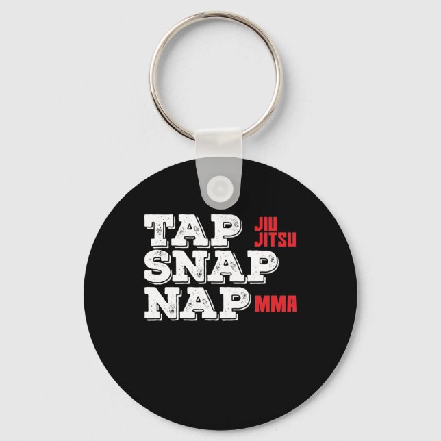 Chaveiro MMA Jiu Jutsu "Tap, Snap, Nap" (Frente)